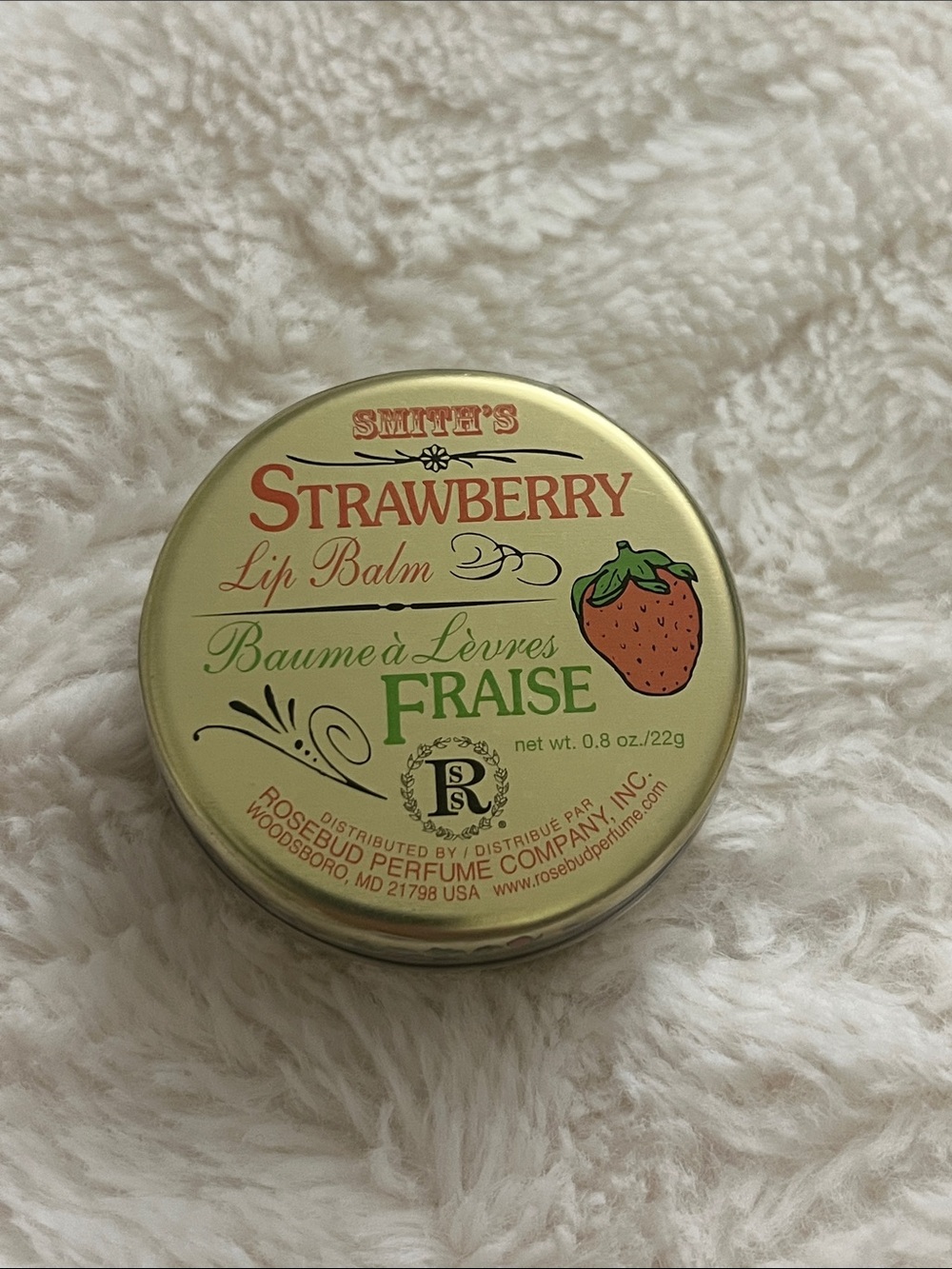 SMITH’S Strawberry Lip Balm in a Golden Tin